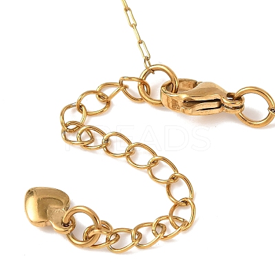 304 Stainless Steel with Faceted Round Glass Bead Cable Chain Necklaces for Women NJEW-G190-02G-1