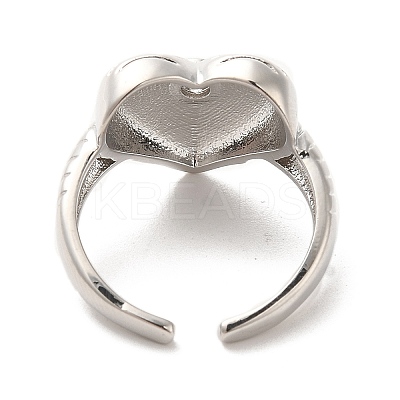 Brass Micro Pave Cubic Zirconia Solitaire Ring RJEW-P098-19P-1