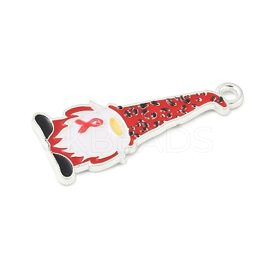 No To Drugs Red Awareness Ribbon Theme Alloy Enamel Pendants LS-ENAM-C026-02C-S-1