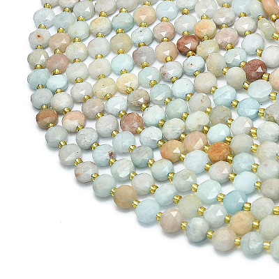 Natural Dyed White Jade Imitation Flower Amazonite Beads Strands G-C116-A54-02-1