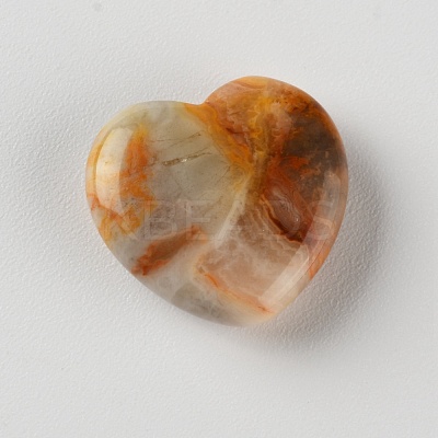 No Hole Heart Natural Crazy Agate Heart Palm Stone G-WH0016-11-1