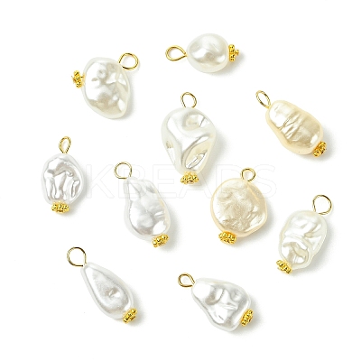 65Pcs 13 Styles ABS Plastic Imitation Pearl Pendants PALLOY-CJ00169-1
