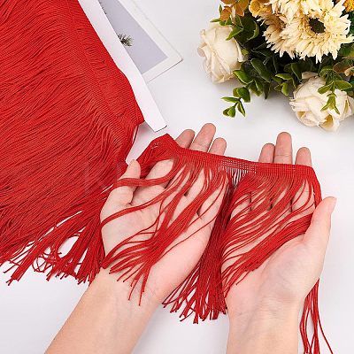 Polyester Latin Fringe Lace OCOR-WH0064-43B-1