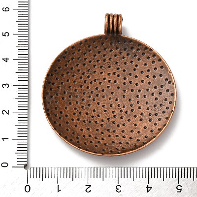 Tibetan Style Flat Round with Flower Alloy Big Pendants TIBEP-Q056-15R-NR-1