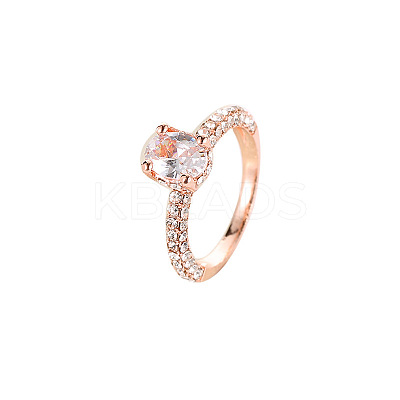 Brass Micro Pave Clear Cubic Zirconia Finger Rings for Women WH-WGFD2AC-01-1