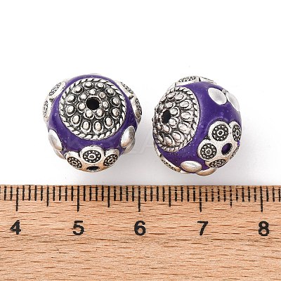 Handmade Resin Indonesia Round Beads IPDL-P005-08AS-01-1