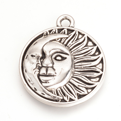 Tibetan Style Alloy Pendants TIBEP-Q064-116AS-RS-1