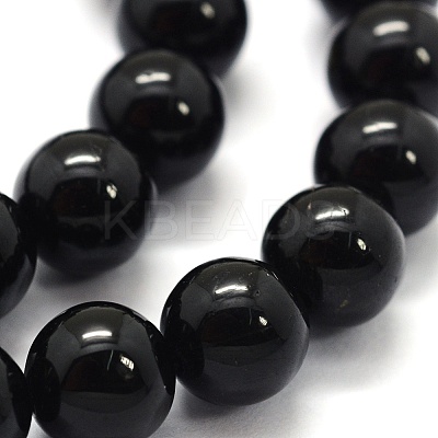 Natural Black Tourmaline Beads Strands G-G763-01-4mm-A-1