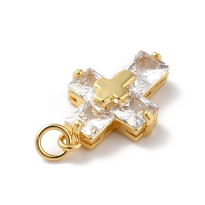 Rack Plating Brass Micro Pave Cubic Zirconia Pendants X-KK-A160-05G-1