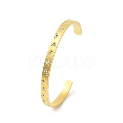 304 Stainless Steel Cuff Bangles BJEW-P348-02B-G-1