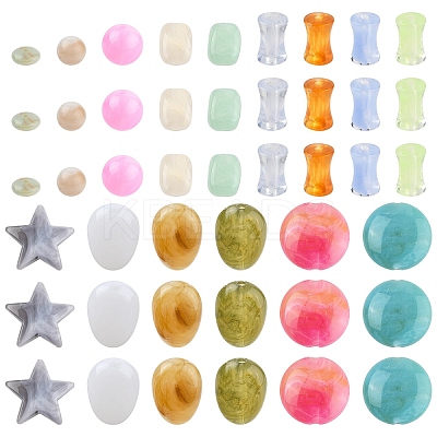 210Pcs 8 Styles Transparent Acrylic Beads OACR-YW0003-22-1
