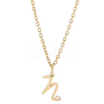 1pc 304 Stainless Steel Letter Pendant Necklaces NJEW-LP0001-39N-G-1