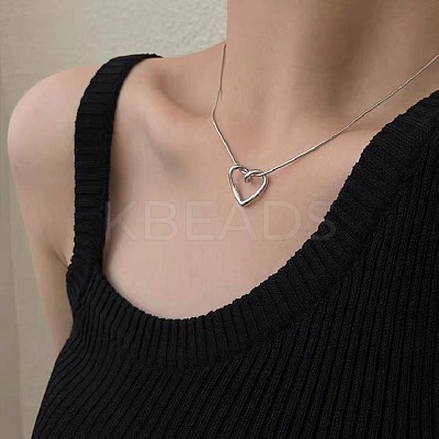 Alloy Heart Ring Pendant Necklaces for Women WG971C7-05-1