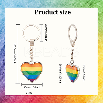 2Pcs Pride Alloy Keychain KEYC-DC0001-06-1