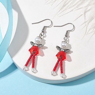 304 Stainless Steel Fairy Dangle Earrings EJEW-MZ00129-03-1