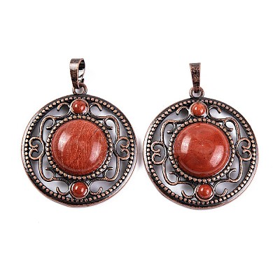 Natural Red Jasper Pendants G-Q158-03-13-1