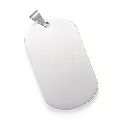 Tarnish Resistant 304 Stainless Steel Stamping Blank Tag Pendants LS-STAS-R090-34-1