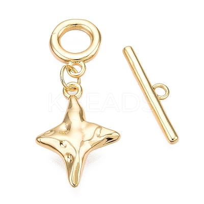 Brass Toggle Clasps KK-N254-164G-1