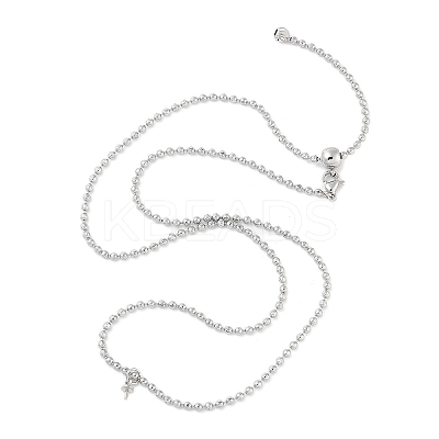 Brass Ball Chain Necklace Making NJEW-Q344-05P-1