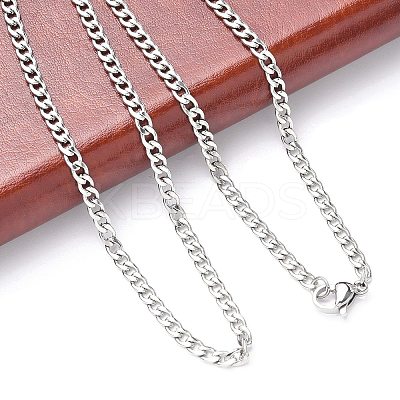 Tarnish Resistant 304 Stainless Steel Curb Chain/Twisted Chain Necklace Making STAS-A028-N108P-1