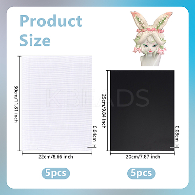 10Pcs 2 Styles PVC Plastic Sheets AJEW-OC0005-73B-1