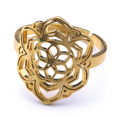201 Stainless Steel Adjustable Rings RJEW-C074-06G-1