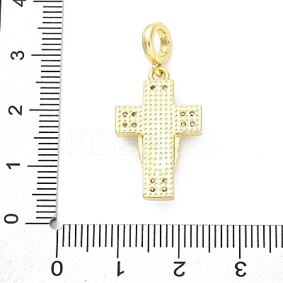 Brass Micro Pave Cubic Zirconia Virgin Mary European Dangle Charms KK-D325-27G-04-1