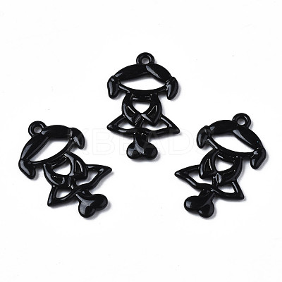 Spray Painted Alloy Pendants PALLOY-T077-166-1