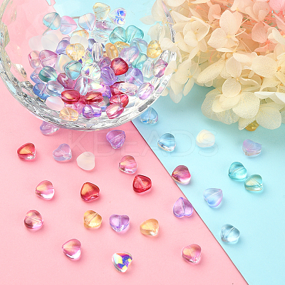 100Pcs 10 Colors Transparent Glass Beads GLAA-CJ0001-56-1