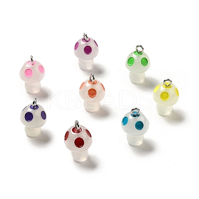 Spray Painted Luminous Resin Pendants RESI-A017-05-1
