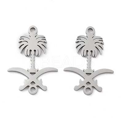 Non-Tarnish 201 Stainless Steel Connector Charms STAS-A090-19P-1