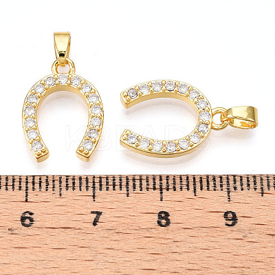 Brass Micro Pave Cubic Zirconia Pendants KK-N254-240G-1