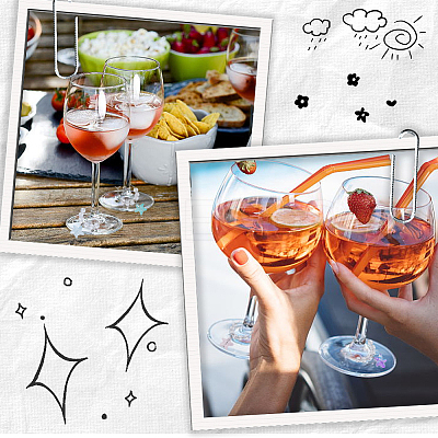 Glass Wine Glass Charms AJEW-SC0001-59-1