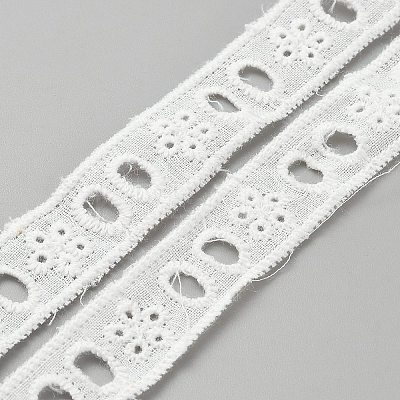 Cotton Embroidery Flower Lace Ribbons SRIB-WH0011-274-1