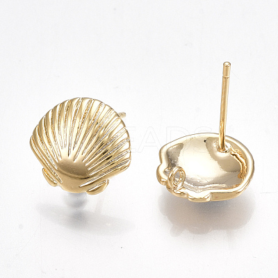 Brass Stud Earring Findings KK-S350-029G-1