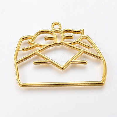 Zinc Alloy Open Back Bezel Pendants PALLOY-WH0036-12G-1