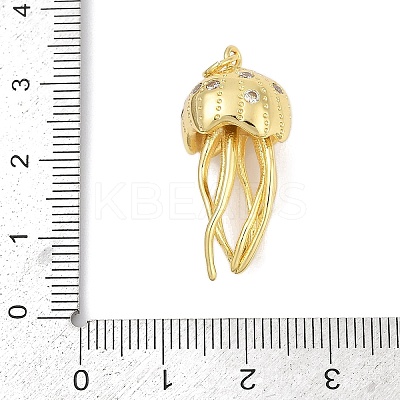 Brass Micro Pave Cubic Zirconia Pendants KK-U058-52G-1