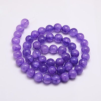 Dyed Natural Green Jade Beads Strands JBS053-10MM-30-1