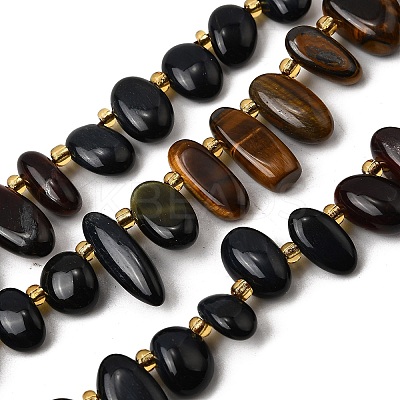 Natural Tiger Eye Beads Strands G-Z091-A15-1