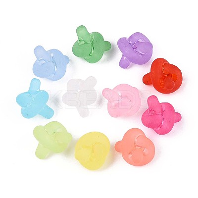 Frosted Transparent Acrylic Beads FACR-T008-01M-1
