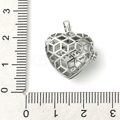 Rack Plating Brass Micro Pave Clear Cubic Zirconia Pendants KK-G501-15B-P-1