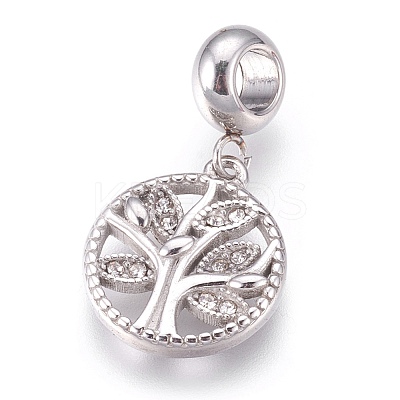 304 Stainless Steel European Dangle Charms STAS-O097-40P-1