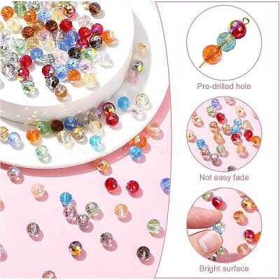 200Pcs 13 Colors Transparent Electroplate Glass Beads Strands EGLA-CJ0001-25-1
