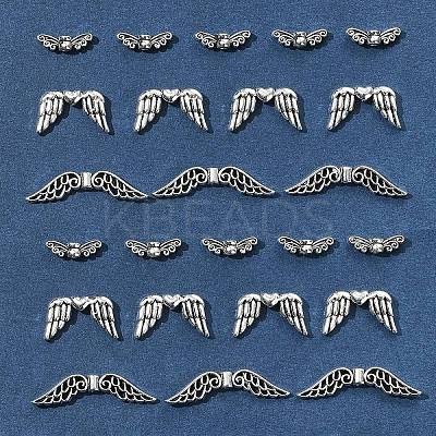 75Pcs 3 Styles Tibetan Style Alloy Fairy Wing Beads TIBEB-FS0001-15-1