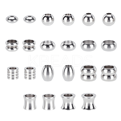 22Pcs 11 Styles Stainless Steel Beads STAS-GA0001-75-1