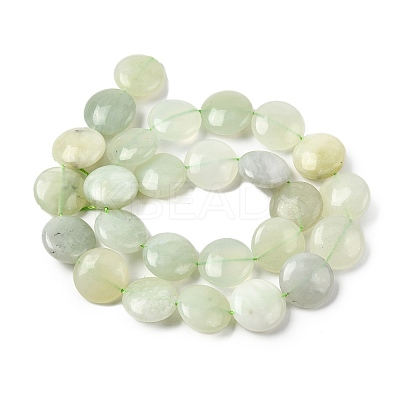 Natural Flat Round Xiuyan Jade Beads Strands G-L245-03A-1