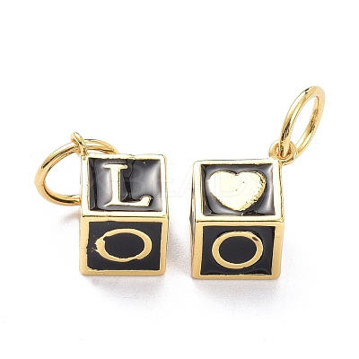 Brass Enamel Pendants KK-L188-76G-1
