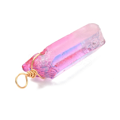 Natural Quartz Crystal Point Pendants PALLOY-JF01050-1