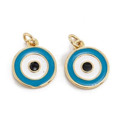 Brass Enamel Pendants KK-P204-12G-A-1