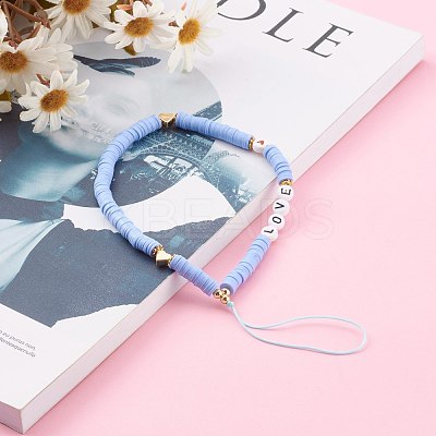 Polymer Clay Heishi Beaded Mobile Straps HJEW-JM00464-03-1
